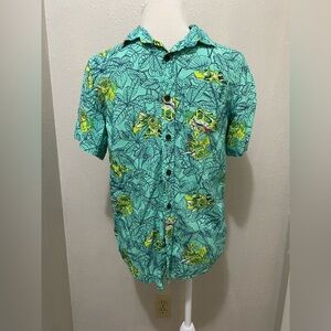 Cat & Jack Dino Print Button Down Shirt EUC